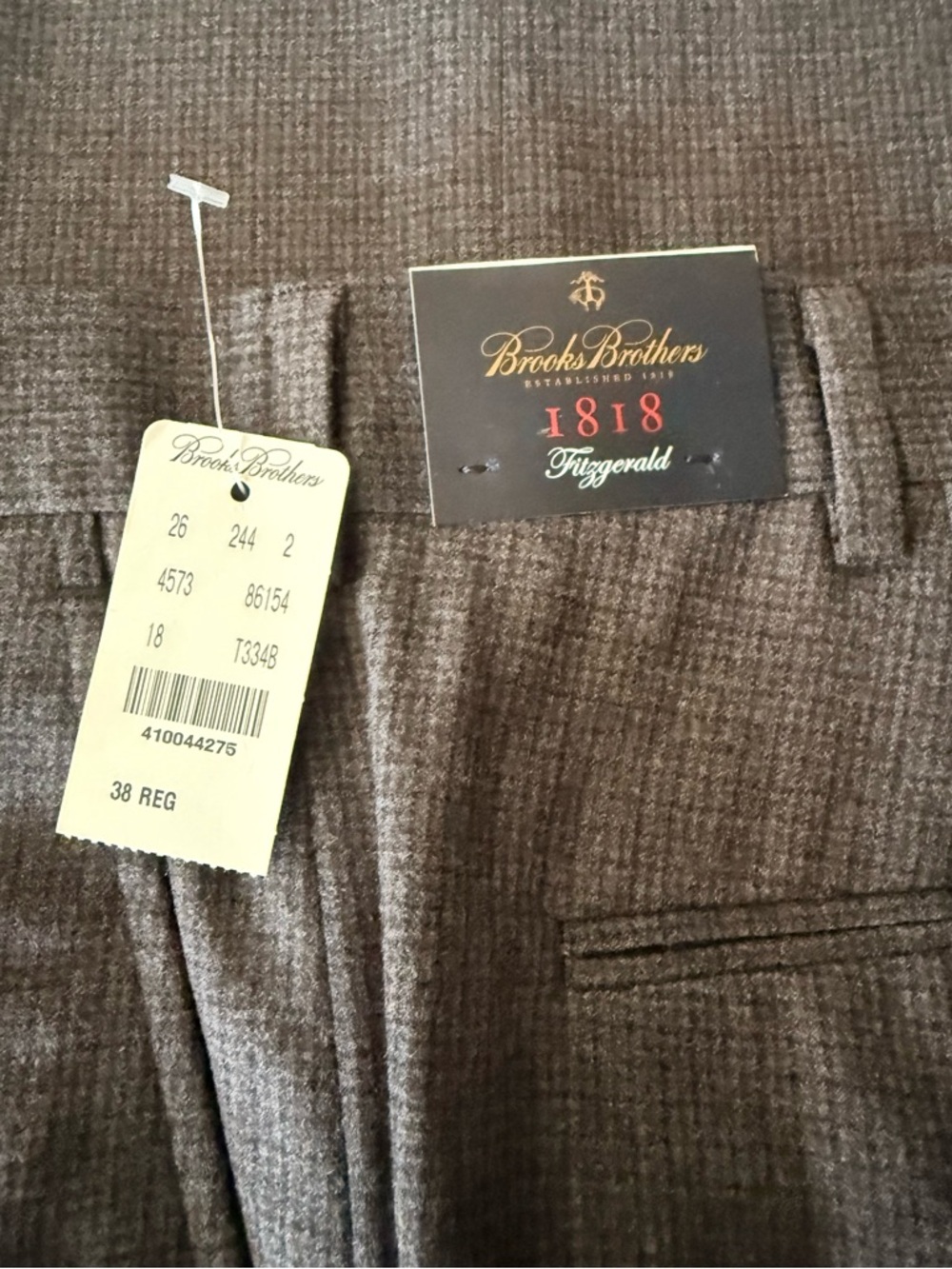 Brooks Brothers Fitzgerald Men’s Brown-Gray Dress Pants